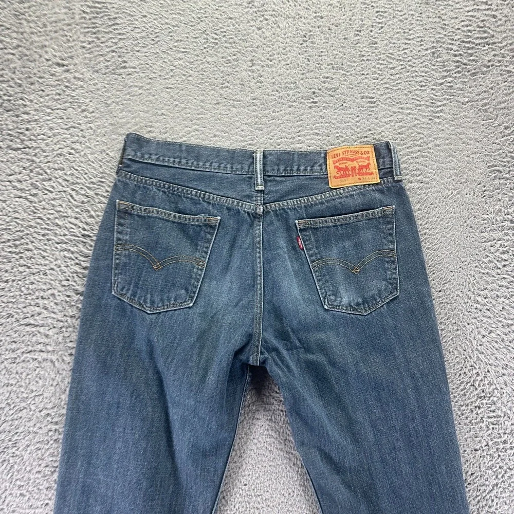 Levi's 514 Jeans Mens 34x34 Blue Cotton Denim Straight Leg Workwear Travel Faded